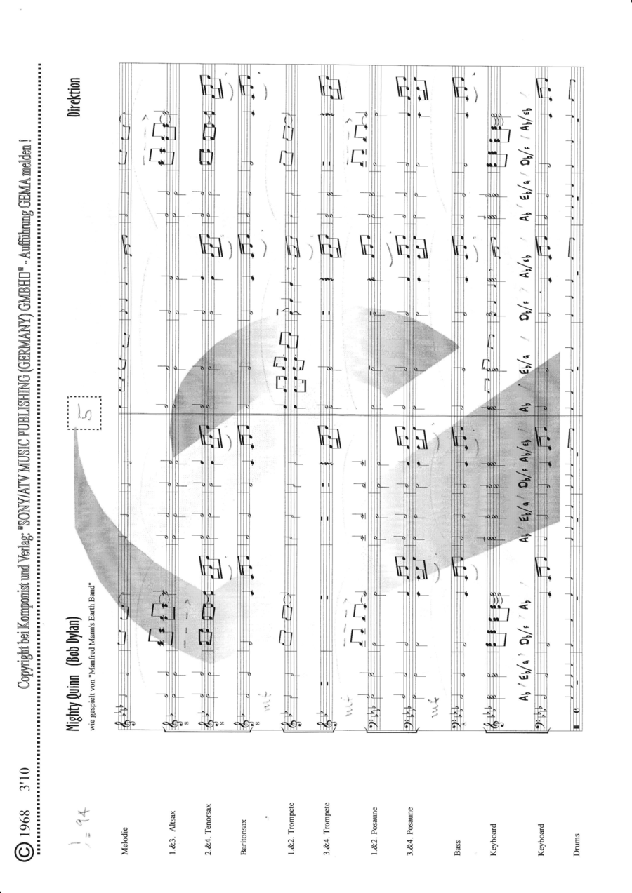 Quinn, The Eskimo (the Mighty Quinn) Tenor Saxophone scores gallery preview page 1
