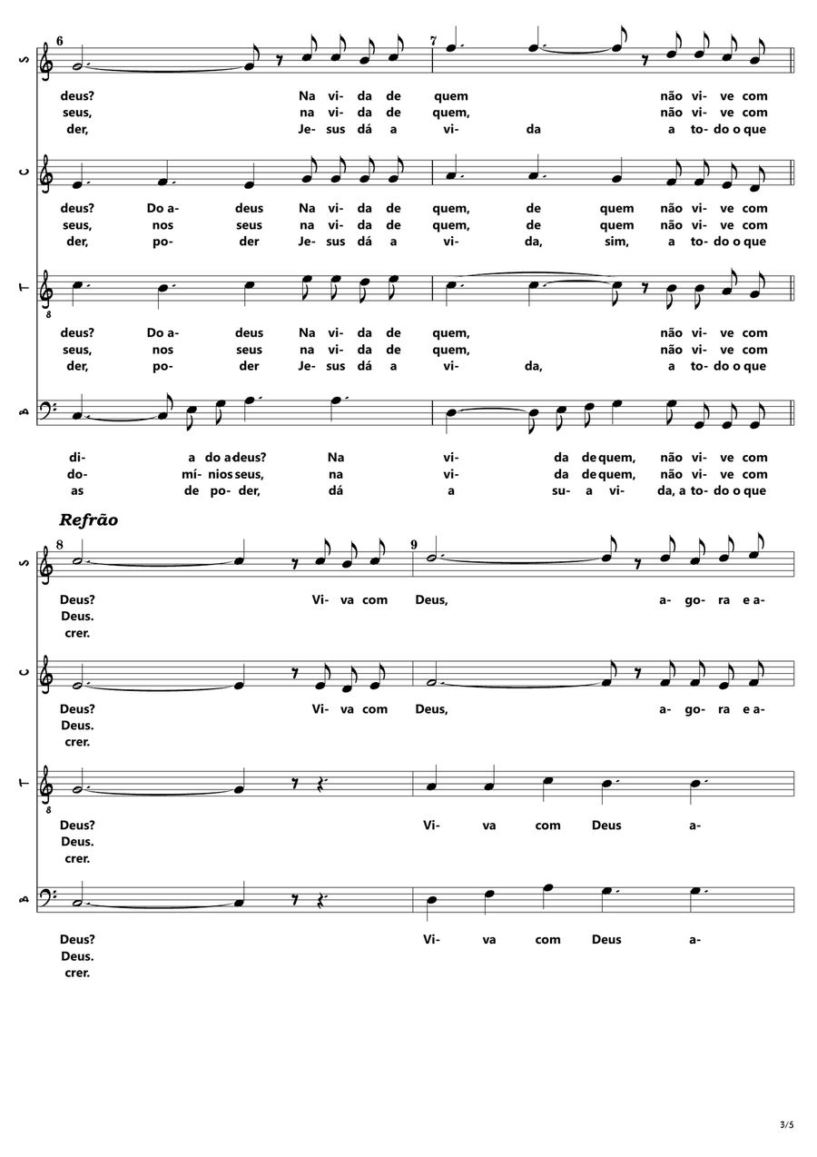 Viva Com Deus Viva Com Deus 4-Part scores gallery preview page 3