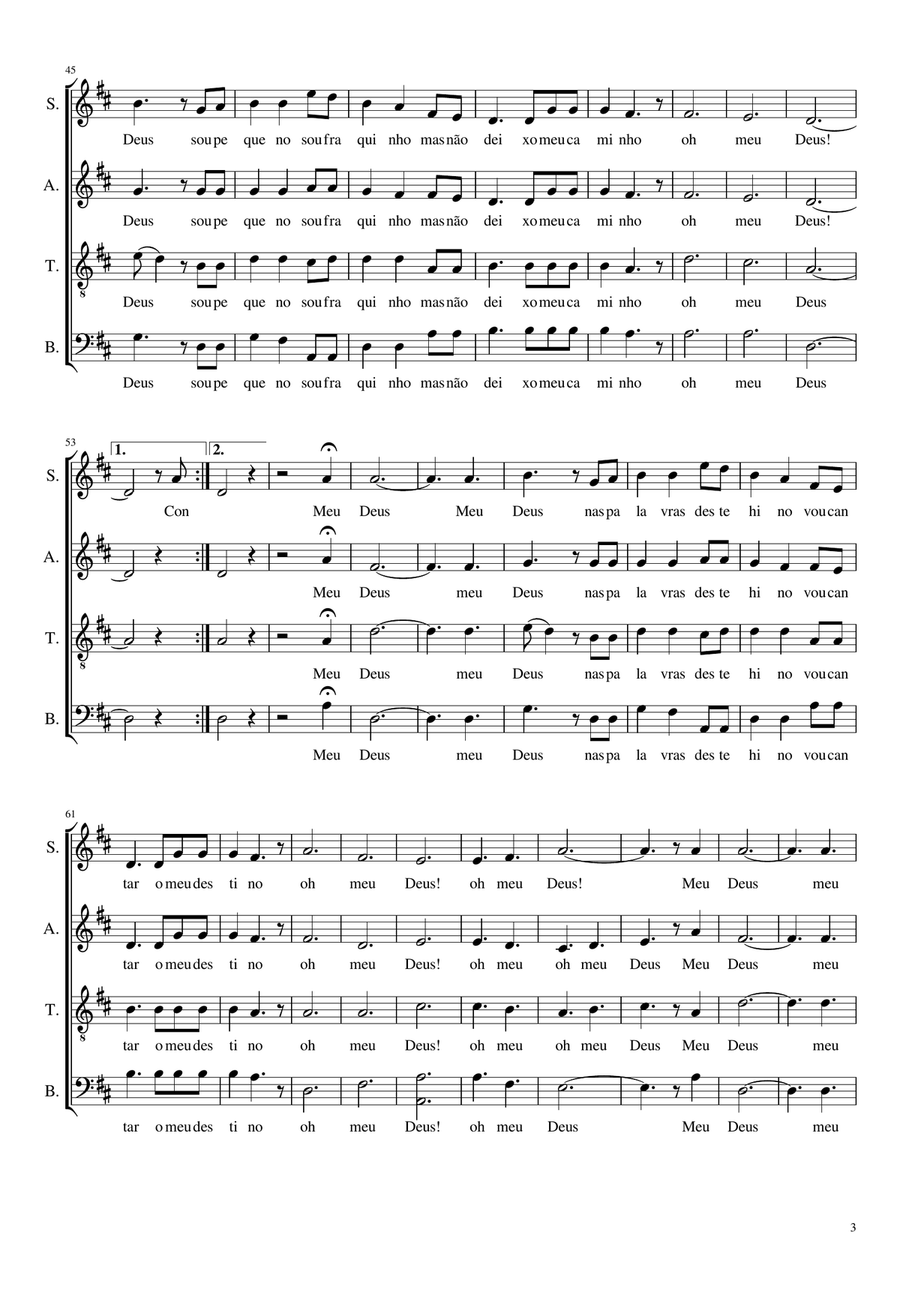 Oh Meu Deus Oh Meu Deus 4-Part scores gallery preview page 3