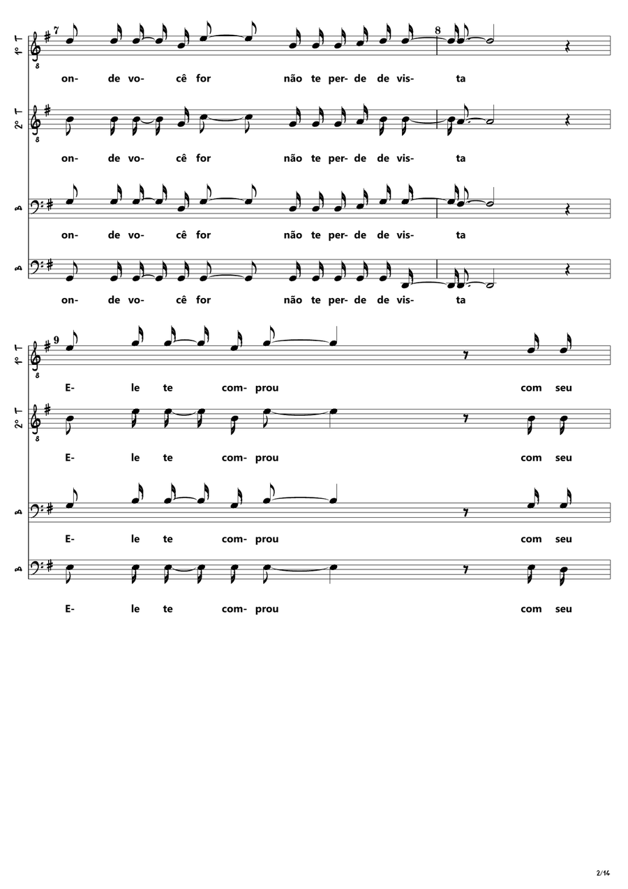 Deus Não Abre Mão de Você 4-Part scores gallery preview page 2
