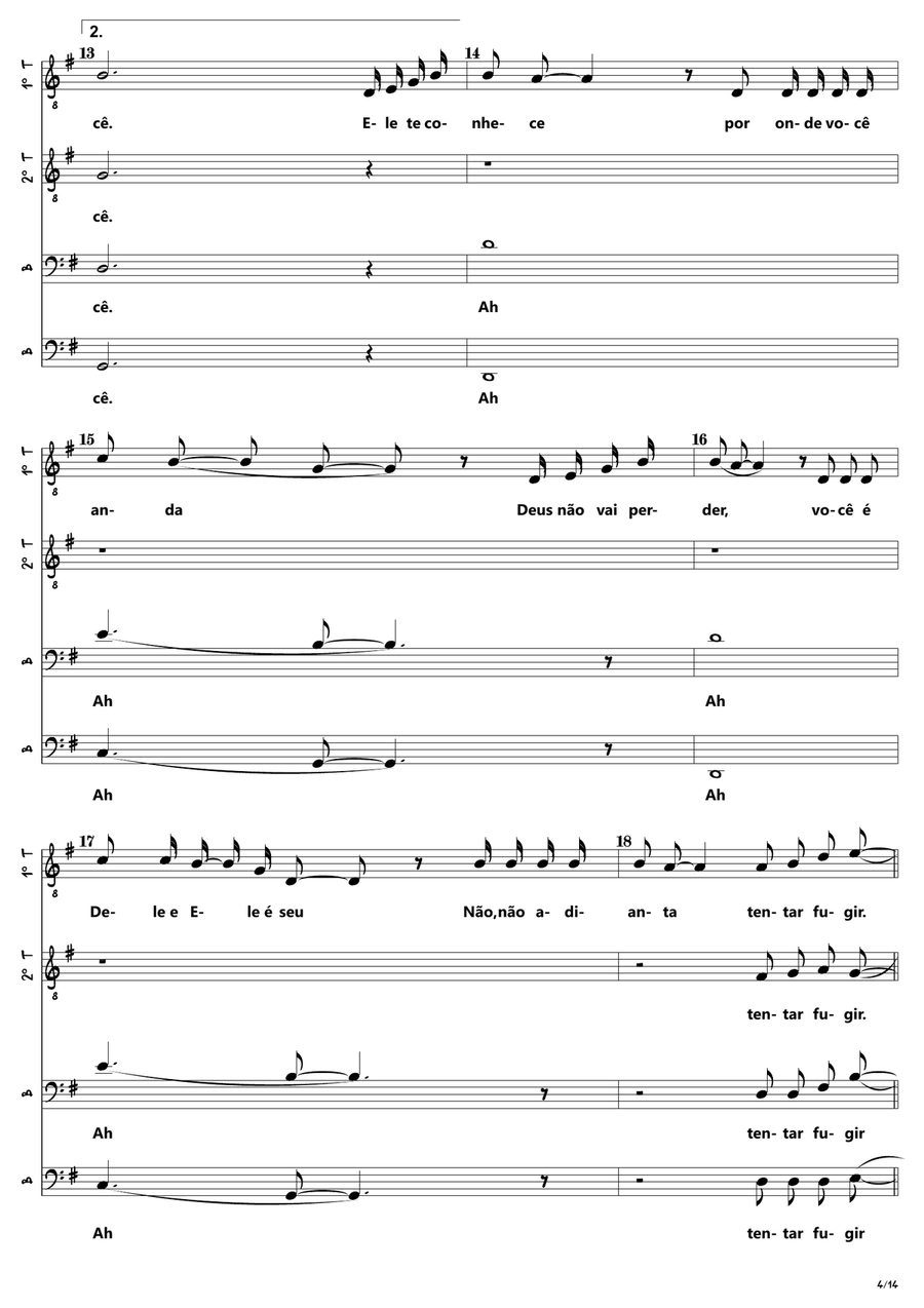 Deus Não Abre Mão de Você 4-Part scores gallery preview page 4