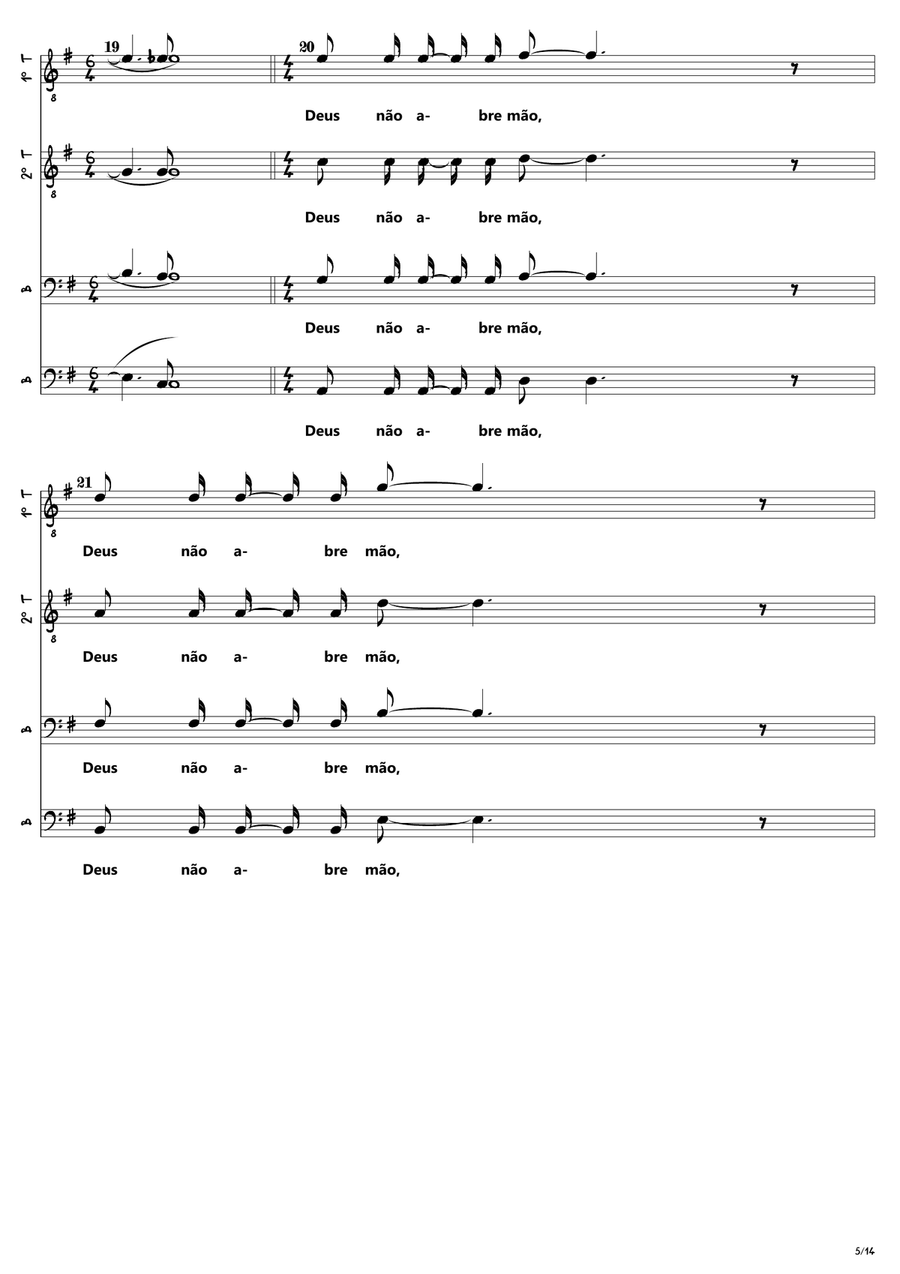 Deus Não Abre Mão de Você 4-Part scores gallery preview page 5