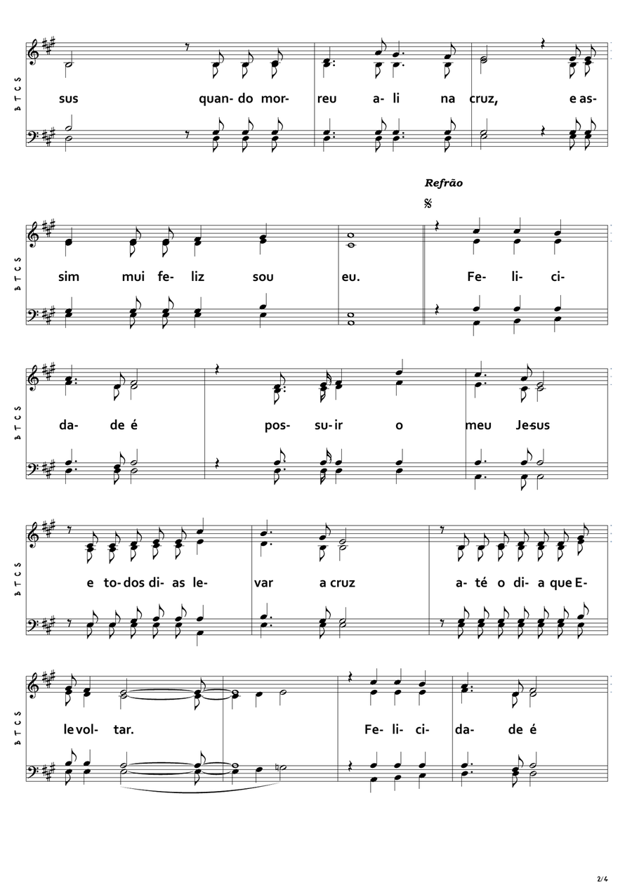 Felicidade Em Jesus Felicidade Em Jesus 4-Part scores gallery preview page 2