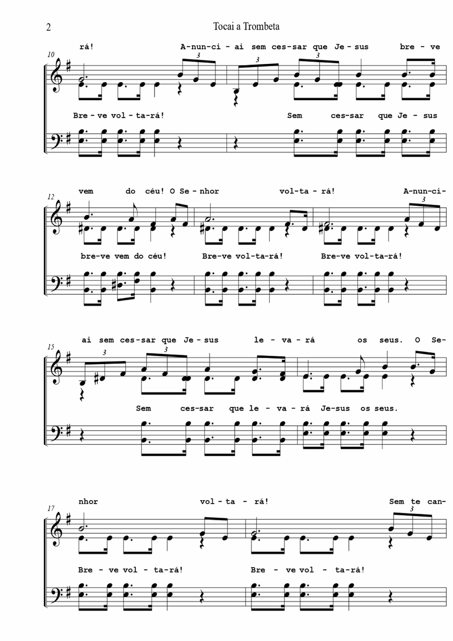 Tocai a Trombeta Tocai a Trombeta 4-Part scores gallery preview page 2