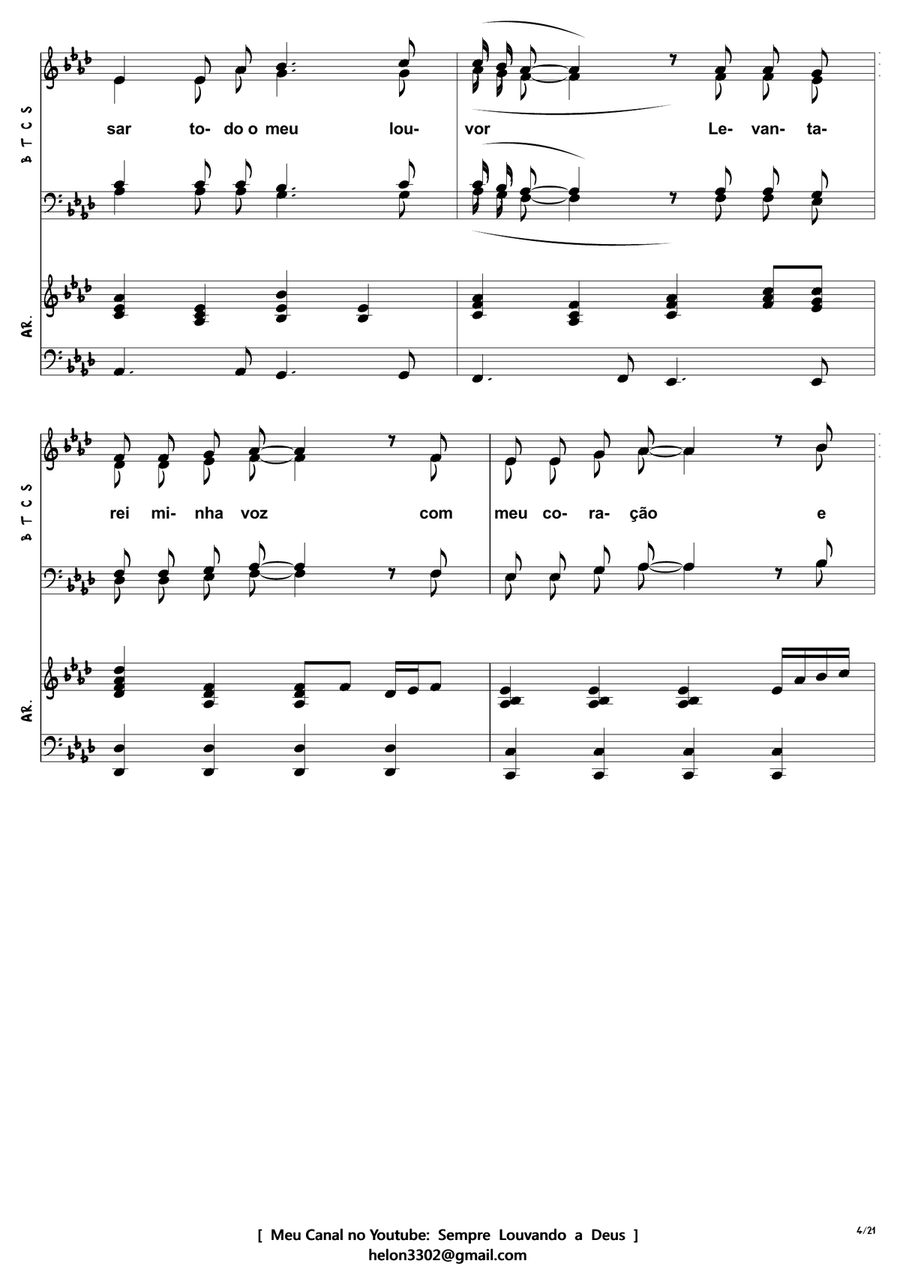 Aleluia, ao Cordeiro Aleluia, ao Cordeiro 4-Part scores gallery preview page 4