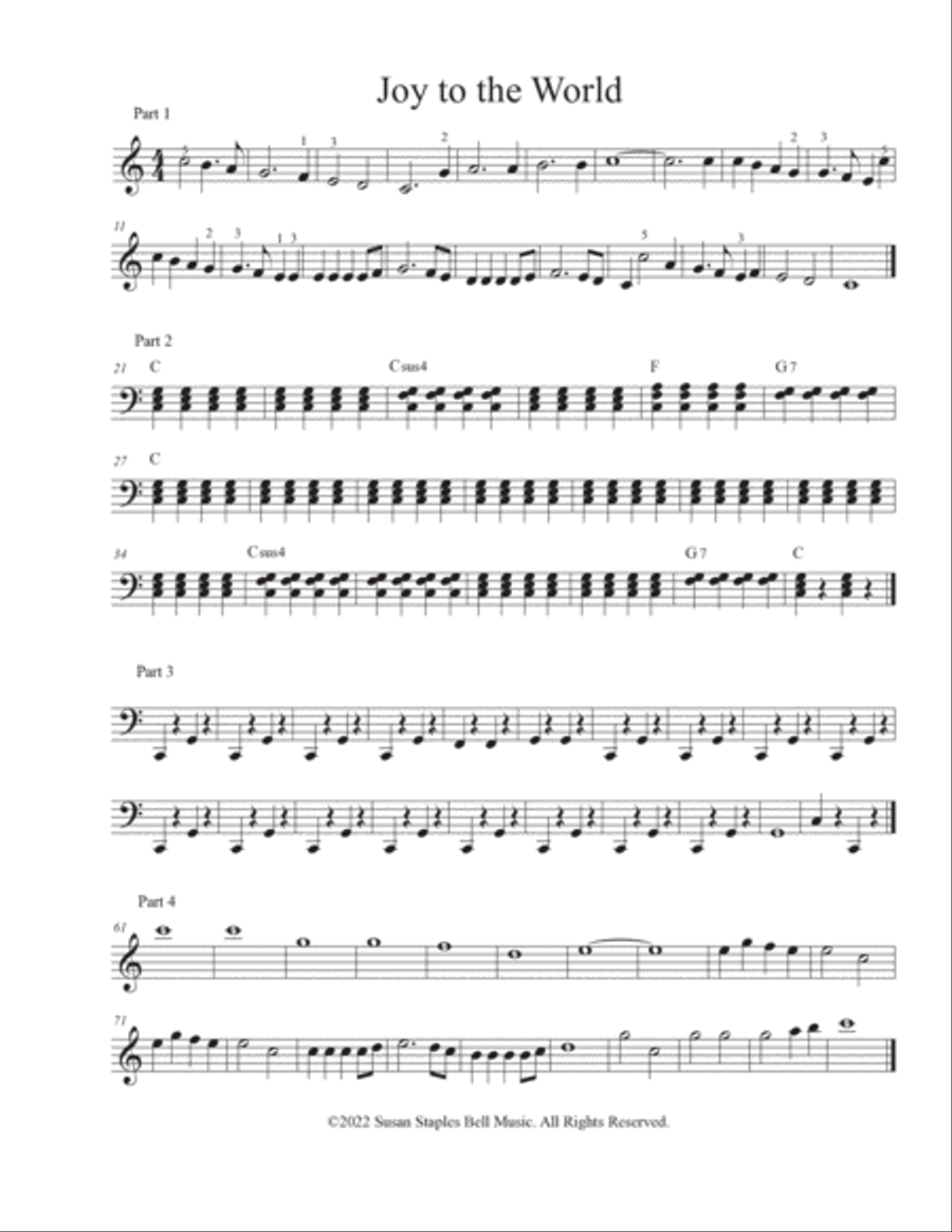 Creative Christmas: Six Carols for Interactive Ensembles Piano Duet scores gallery preview page 4