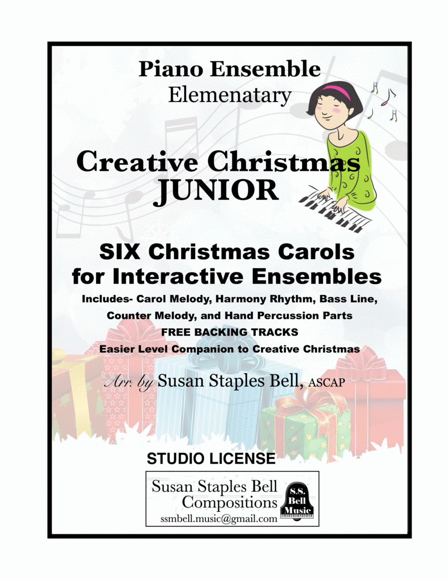 Creative Christmas JUNIOR for Elementary. Six Carols for Interactive Ensembles Easy Piano scores gallery preview page 1