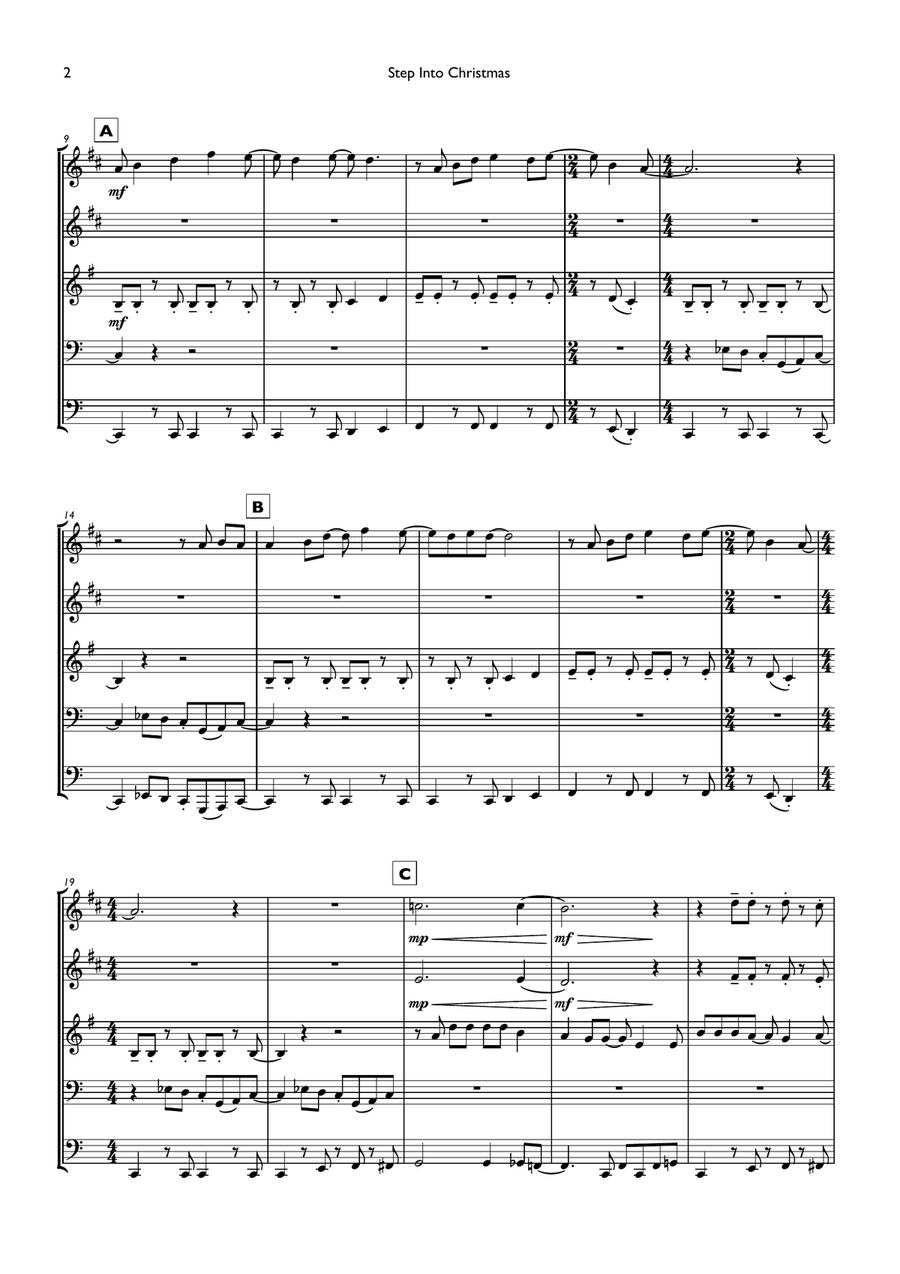 Step Into Christmas Step Into Christmas Brass Ensemble scores gallery preview page 2