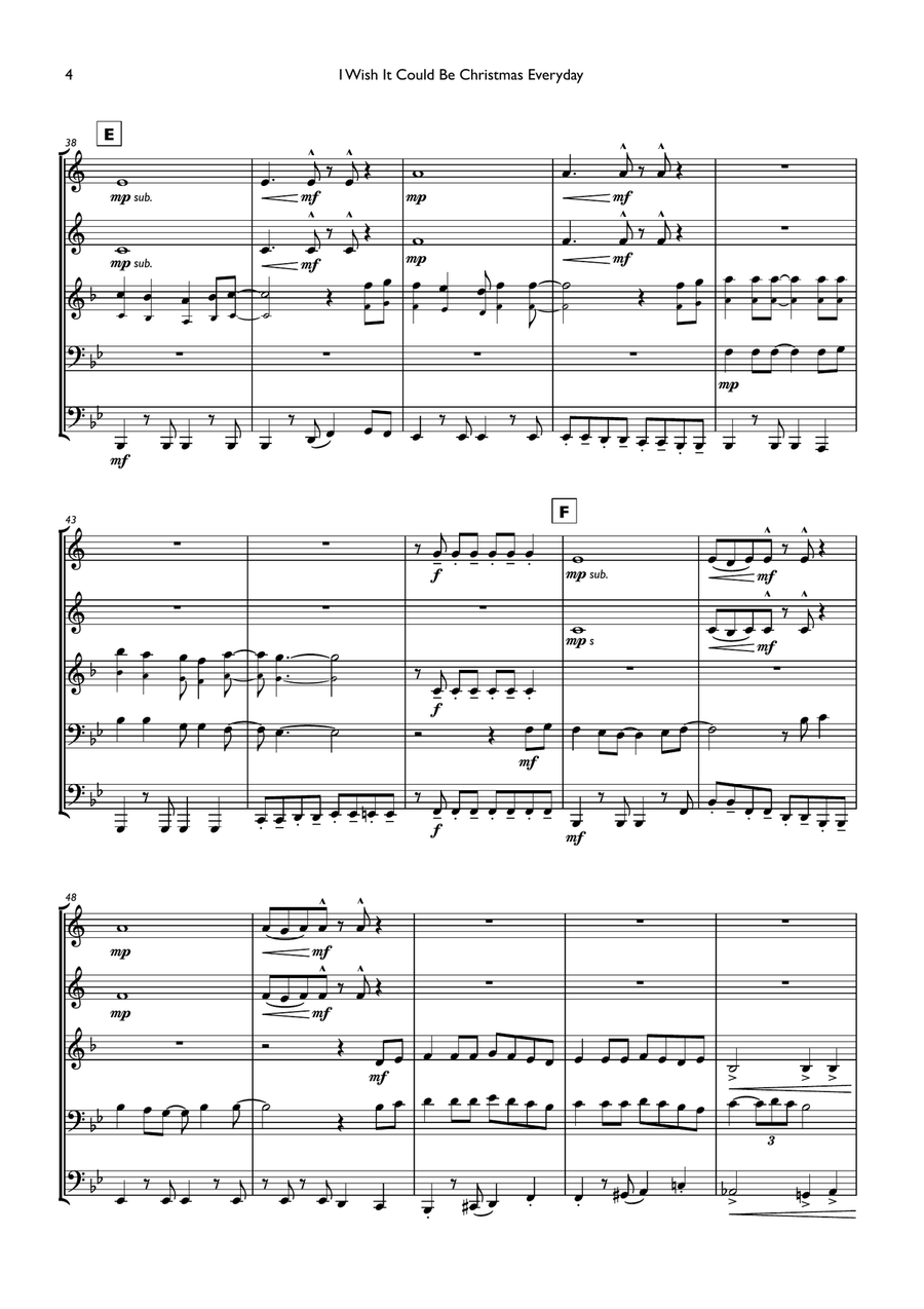 I Wish It Could Be Christmas Every Day Brass Ensemble scores gallery preview page 4