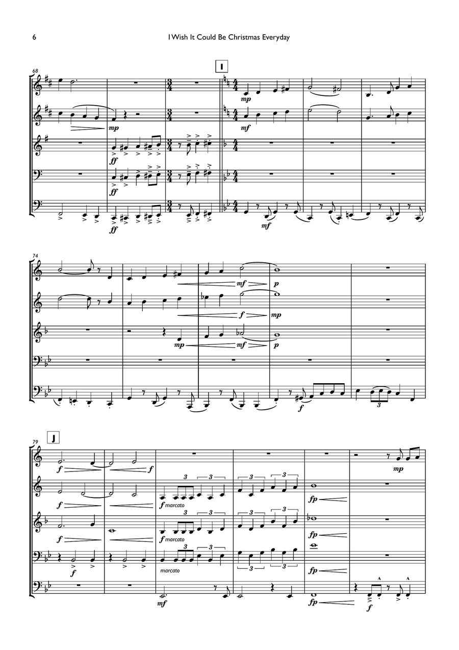 I Wish It Could Be Christmas Every Day Brass Ensemble scores gallery preview page 6