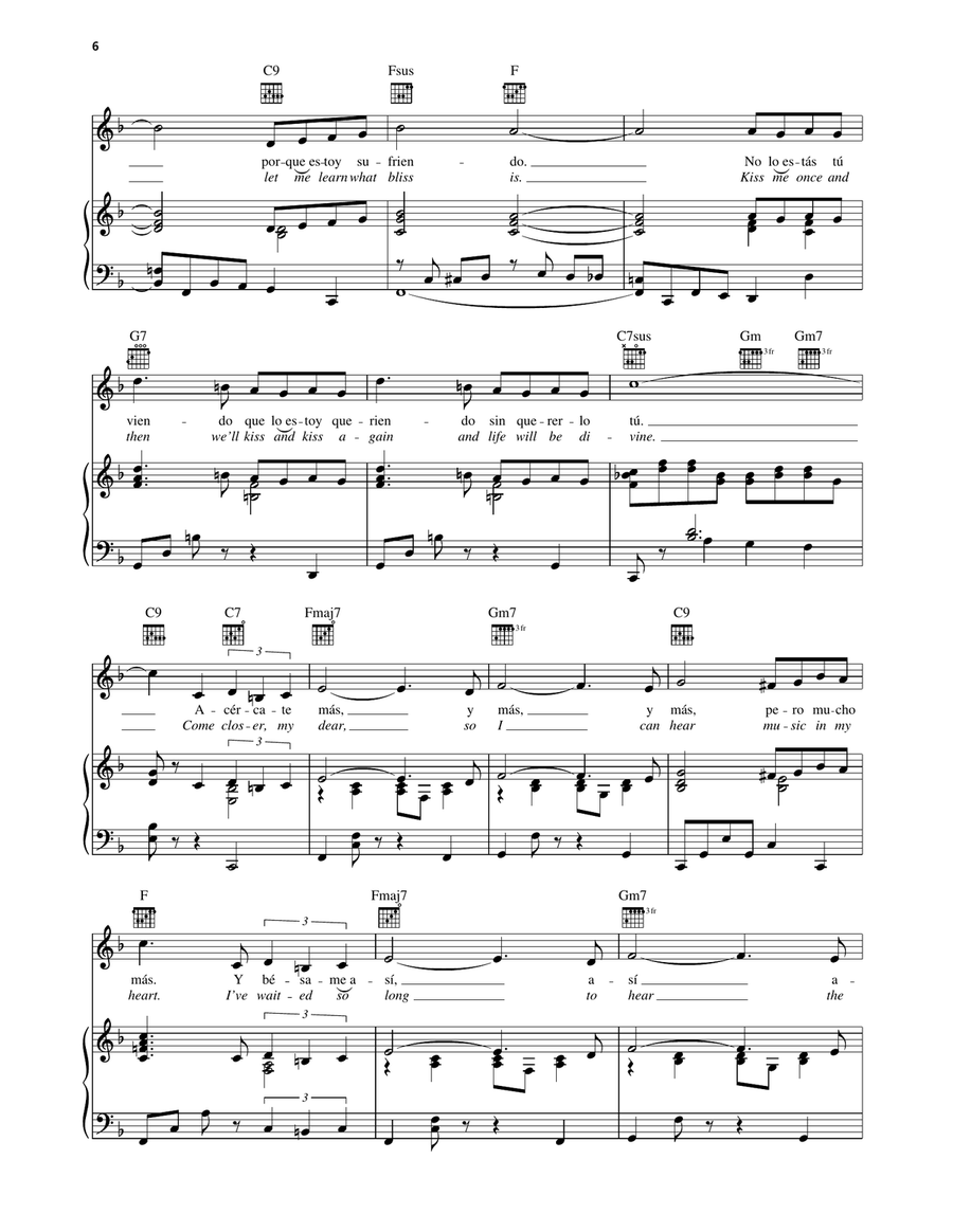 Acercate Más (Come Closer To Me) Piano, Vocal, Guitar scores gallery preview page 2