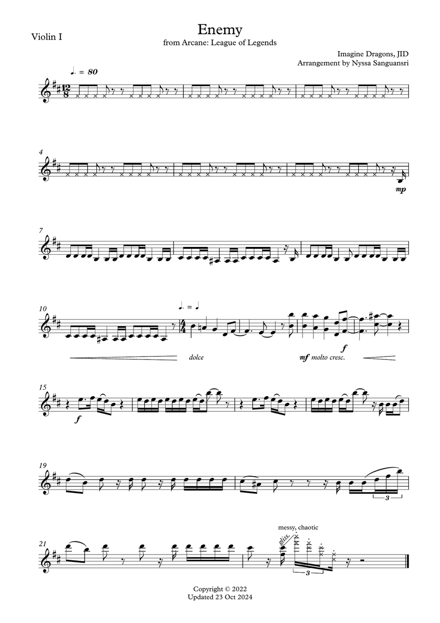 Enemy Enemy String Quartet scores gallery preview page 3