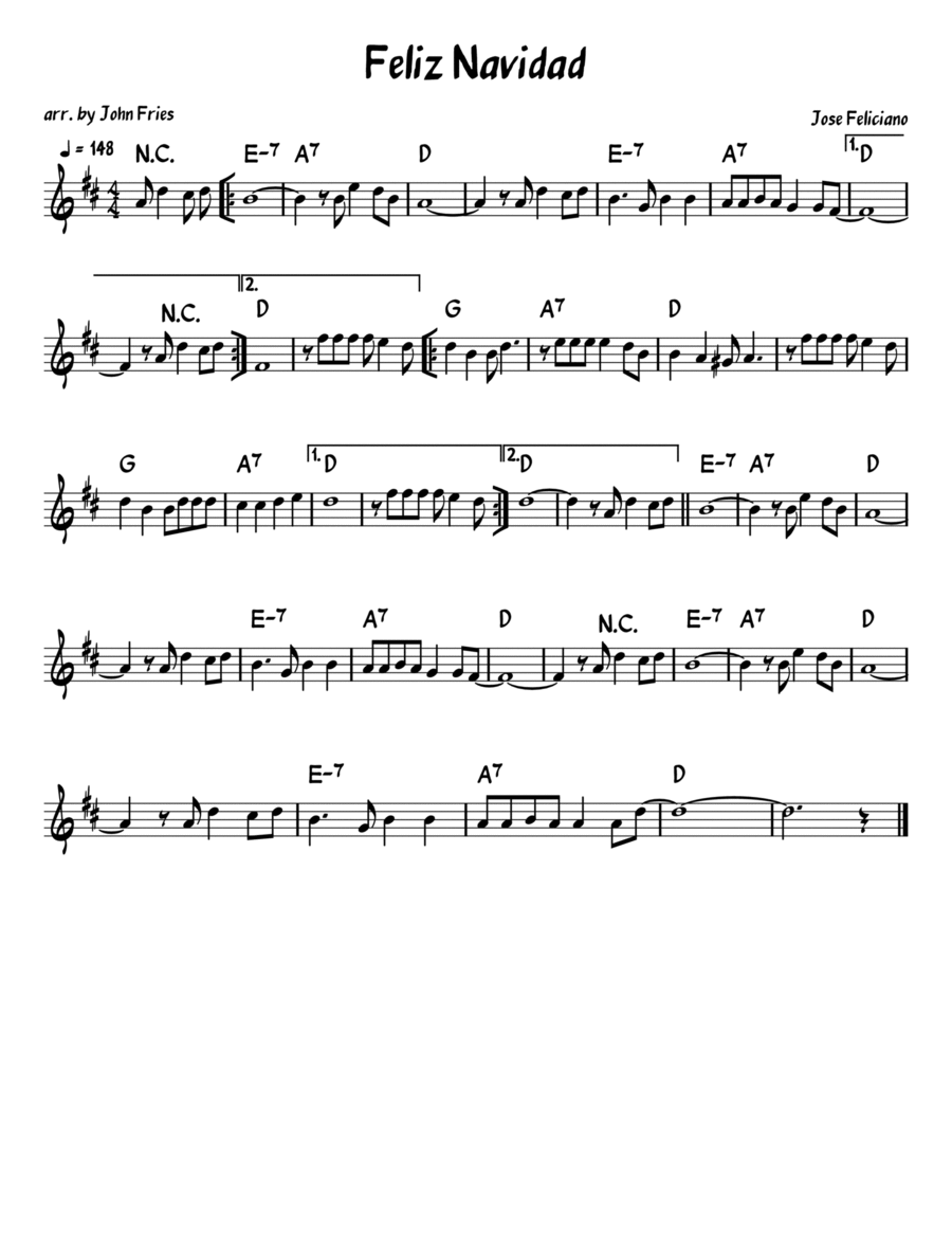 Feliz Navidad Piano scores gallery preview page 1
