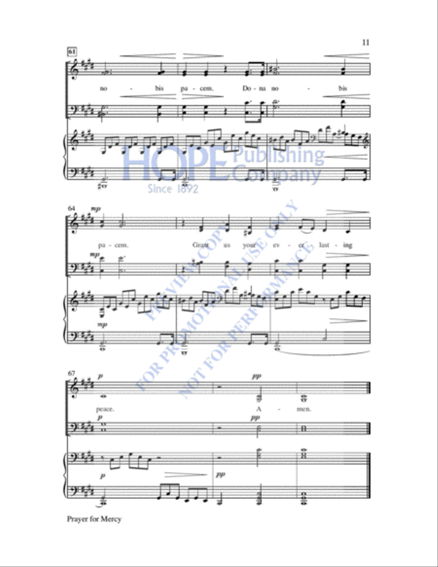 Prayer for Mercy Prayer for Mercy 4-Part scores gallery preview page 12