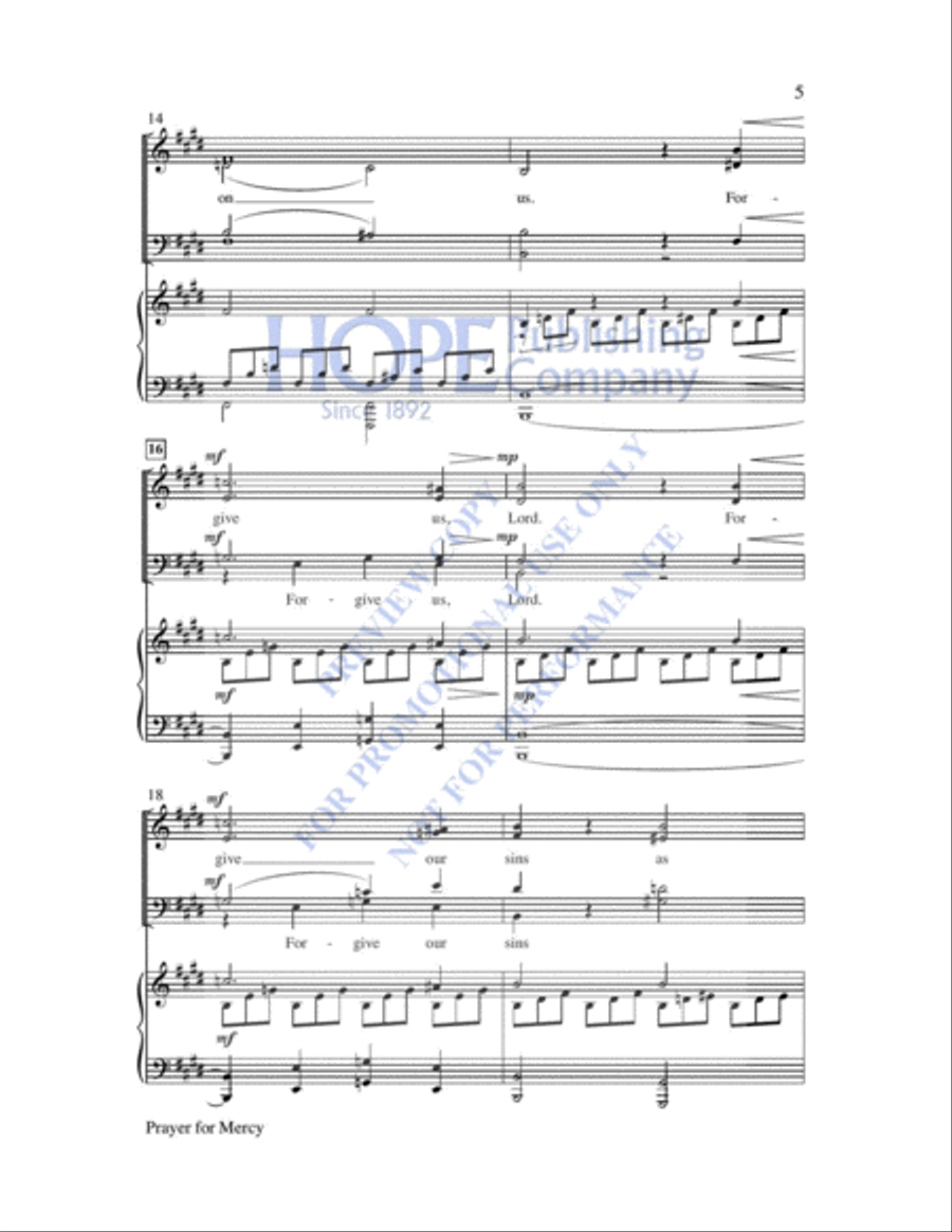 Prayer for Mercy Prayer for Mercy 4-Part scores gallery preview page 6