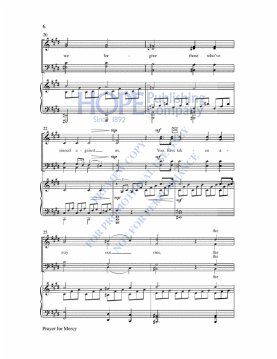 Prayer for Mercy Prayer for Mercy 4-Part scores gallery preview page 7
