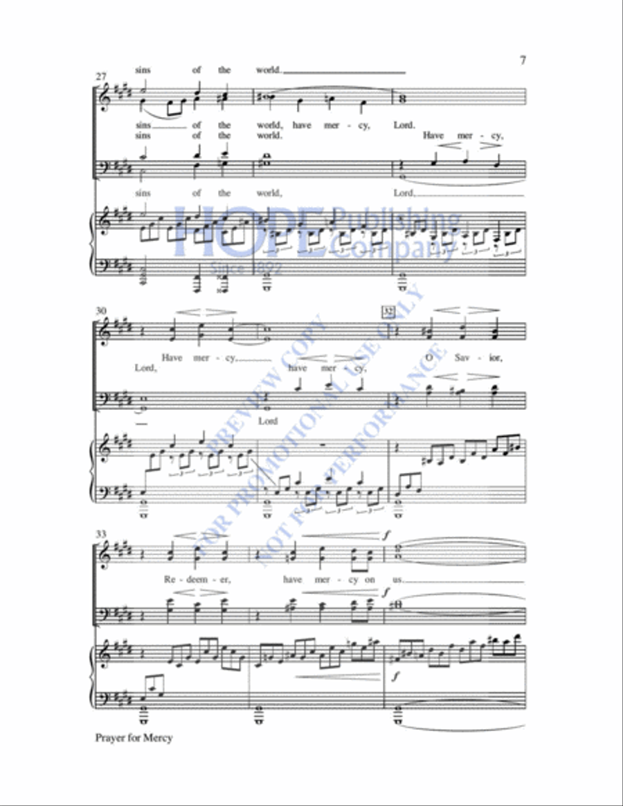 Prayer for Mercy Prayer for Mercy 4-Part scores gallery preview page 8