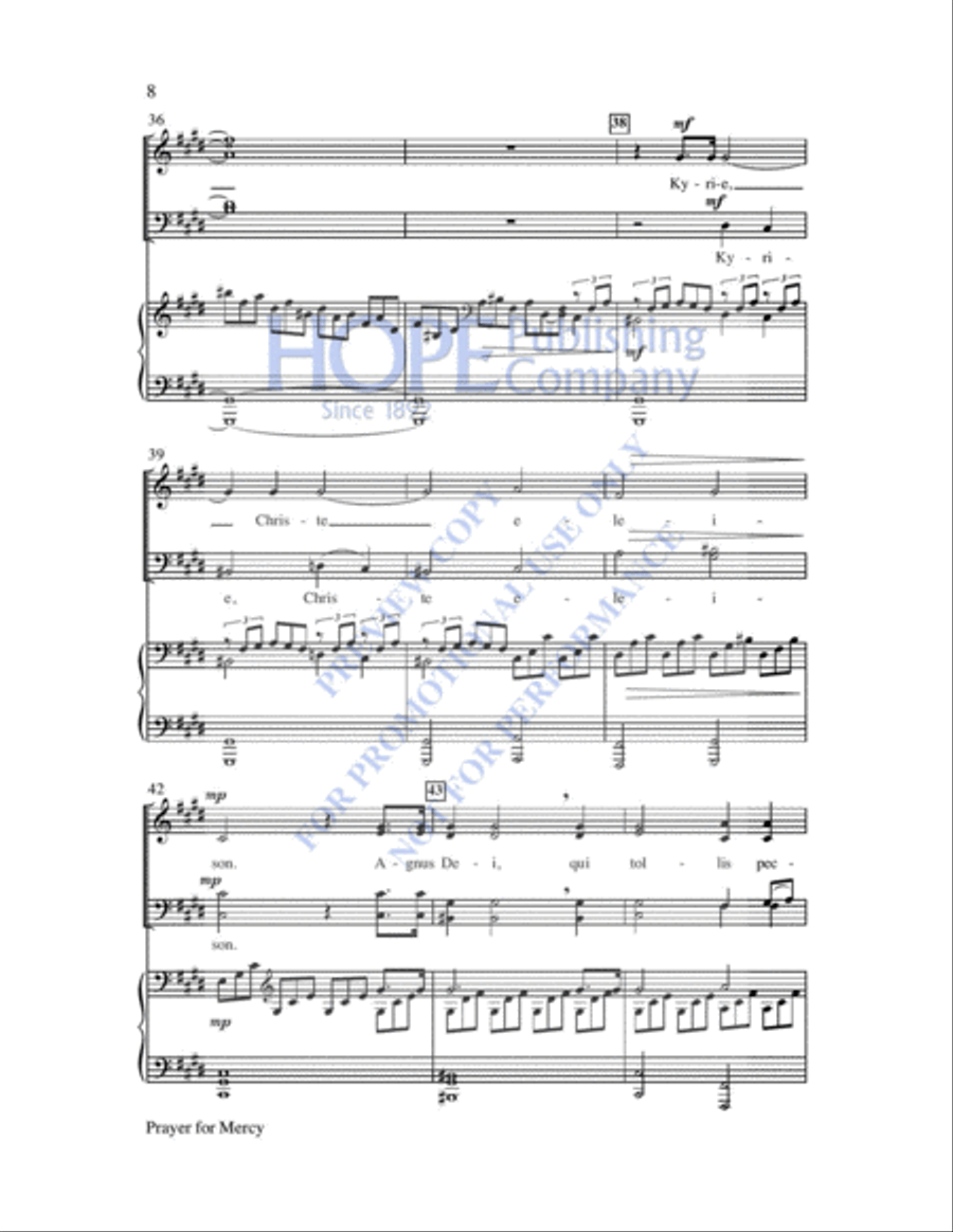 Prayer for Mercy Prayer for Mercy 4-Part scores gallery preview page 9