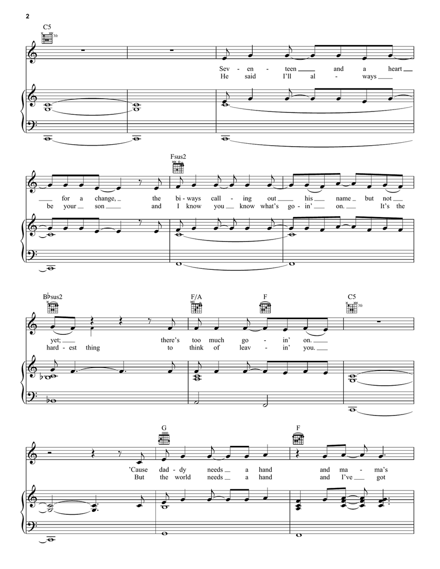When It's Time To Go Piano, Vocal, Guitar scores gallery preview page 2
