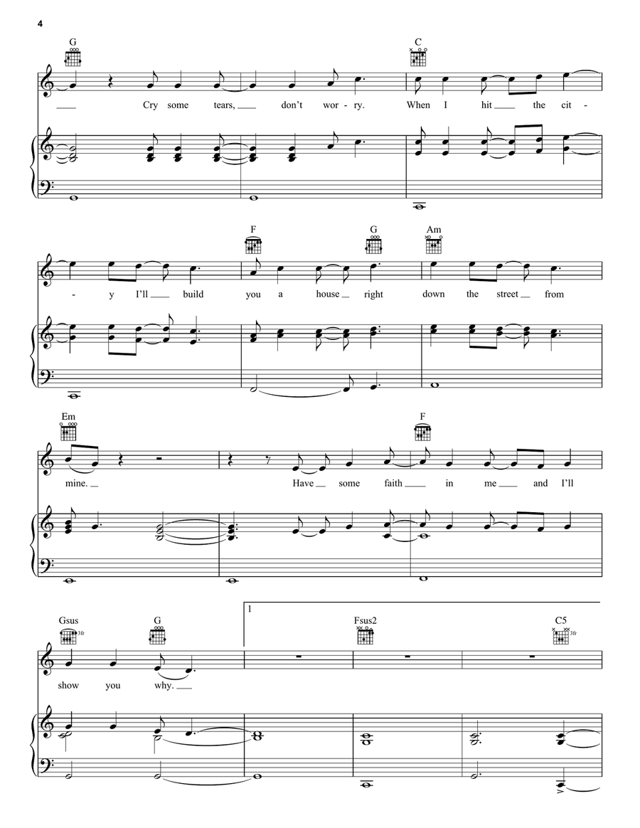 When It's Time To Go Piano, Vocal, Guitar scores gallery preview page 4