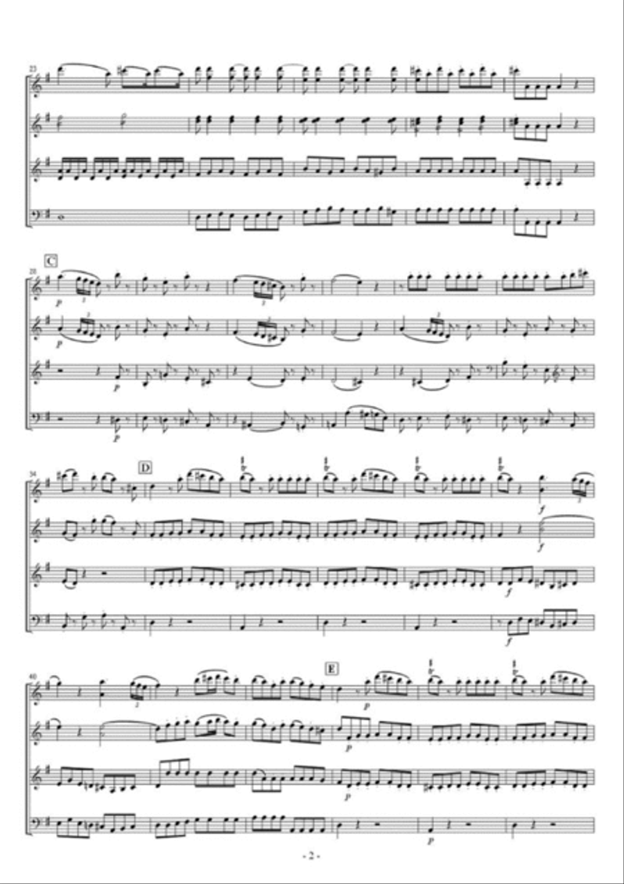 Eine kleine Nachtmusik 1st Mov. for 2 Marimbas Quartet Marimba scores gallery preview page 3
