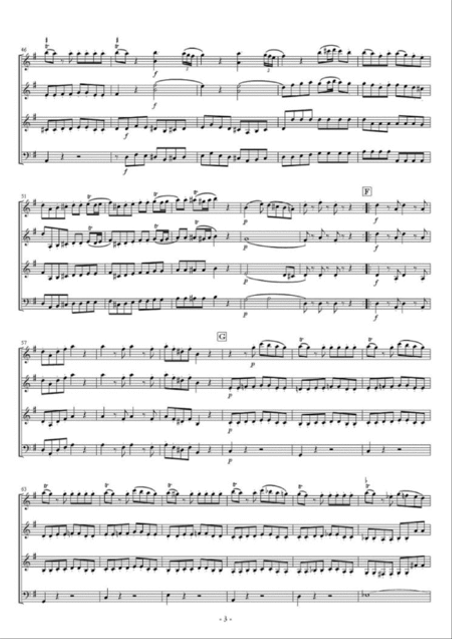 Eine kleine Nachtmusik 1st Mov. for 2 Marimbas Quartet Marimba scores gallery preview page 4