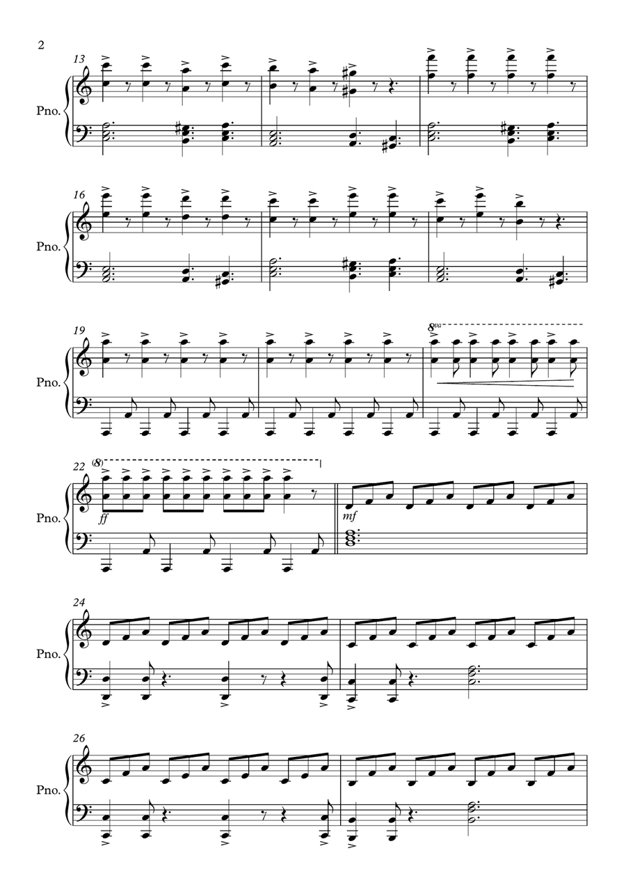 Warrior Nun Main Title Warrior Nun Main Title Piano Solo scores gallery preview page 2