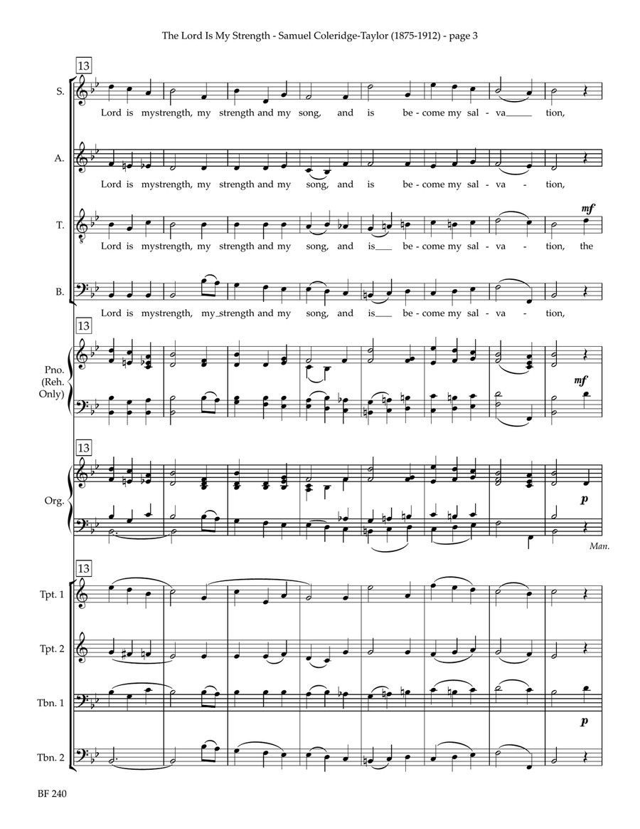 Anthem: The Lord is My Strength for Mixed Chorus and Brass Quartet Choir scores gallery preview page 4