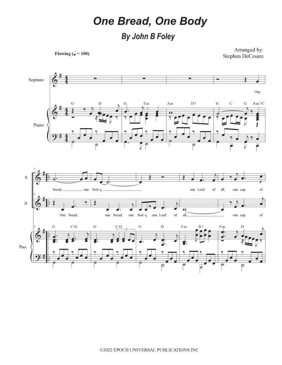 One Bread, One Body Alto Voice scores gallery preview page 1