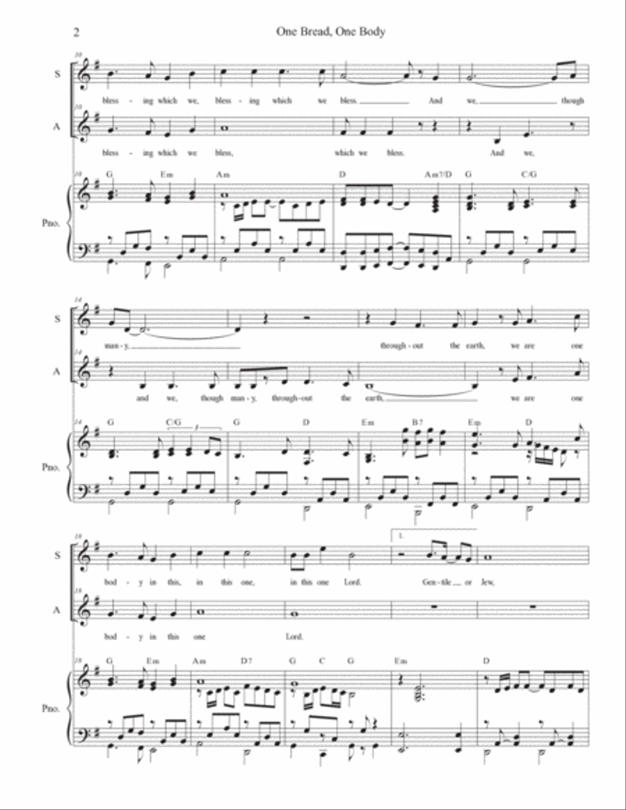 One Bread, One Body Alto Voice scores gallery preview page 2