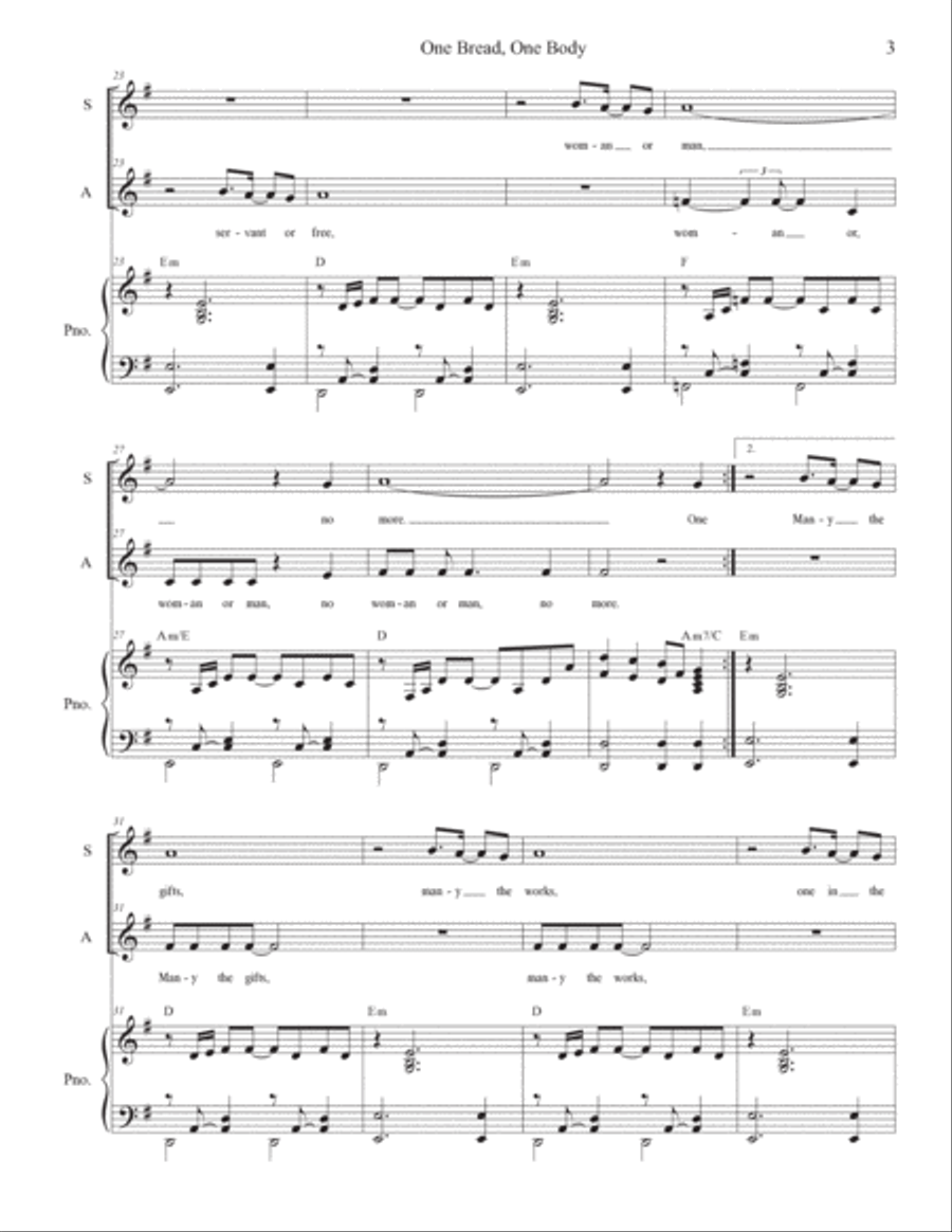 One Bread, One Body Alto Voice scores gallery preview page 3