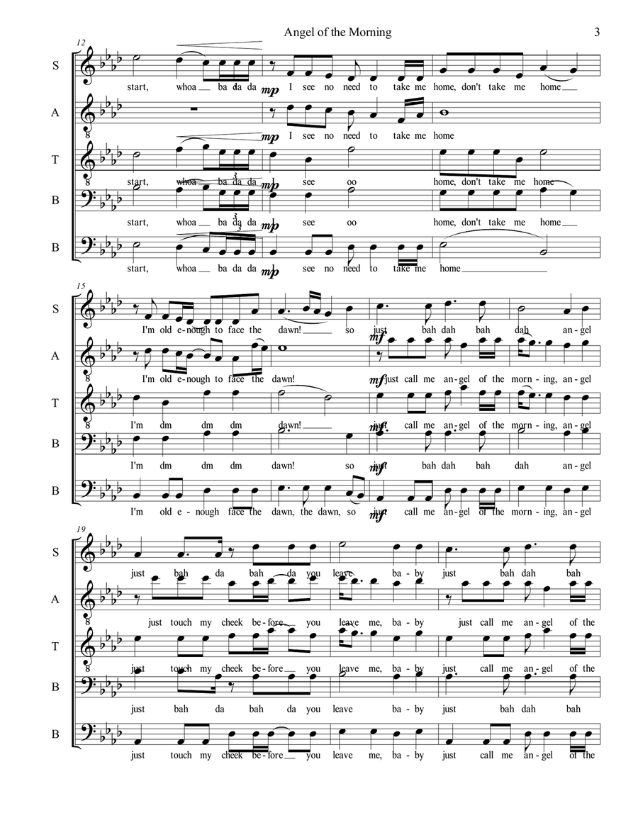 Angel Of The Morning Angel Of The Morning Choir scores gallery preview page 4