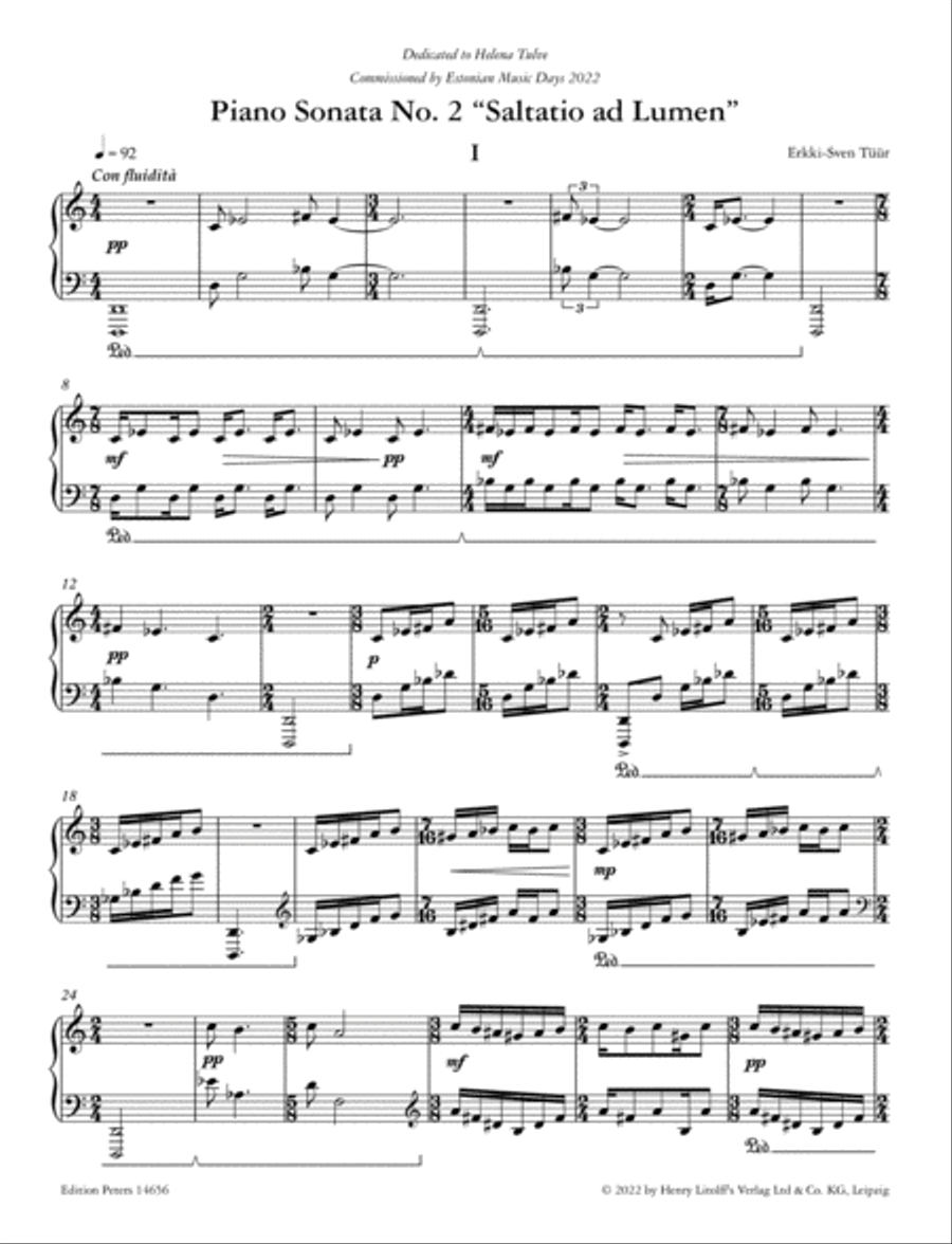 Piano Sonata No. 2 Saltatio ad Lumen Piano Solo scores gallery preview page 2