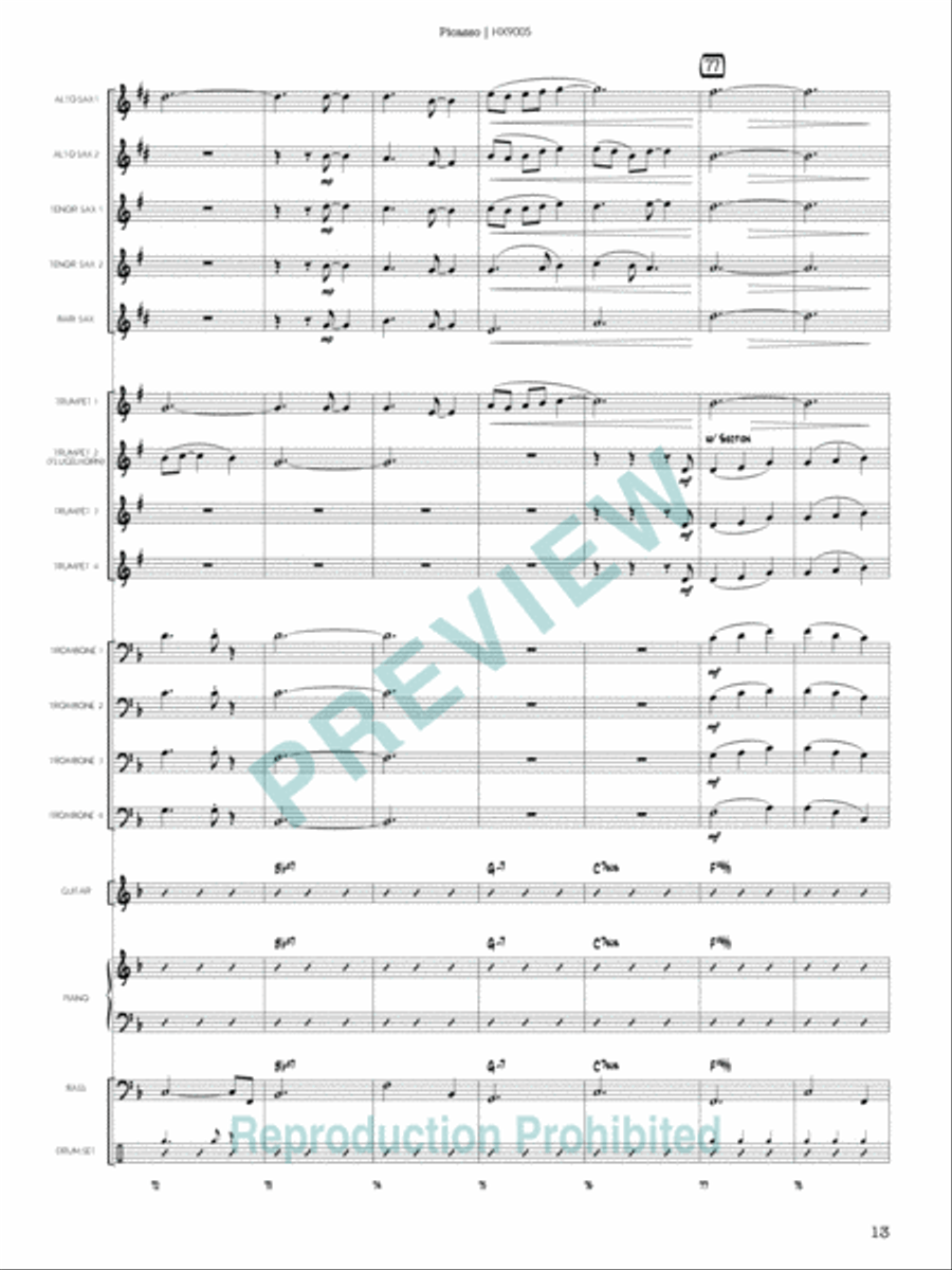 Picasso Picasso Jazz Ensemble scores gallery preview page 14