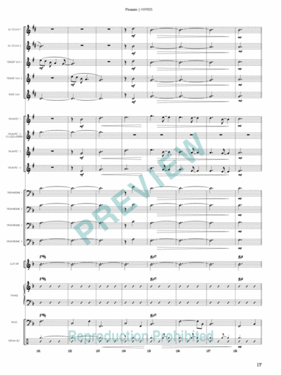 Picasso Picasso Jazz Ensemble scores gallery preview page 18
