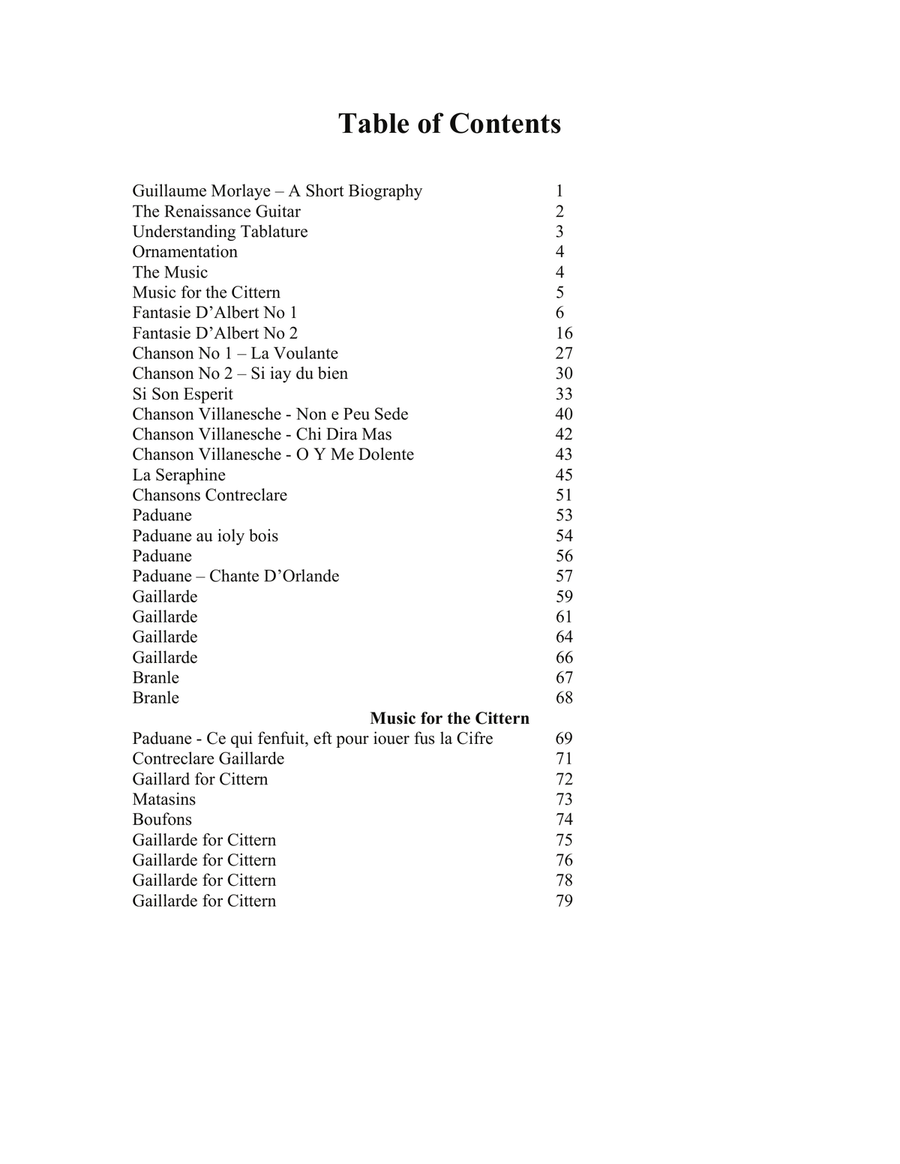 Guillaume Morlaye Fourth Book of Tablature For Baritone Ukulele Baritone Ukulele scores gallery preview page 2