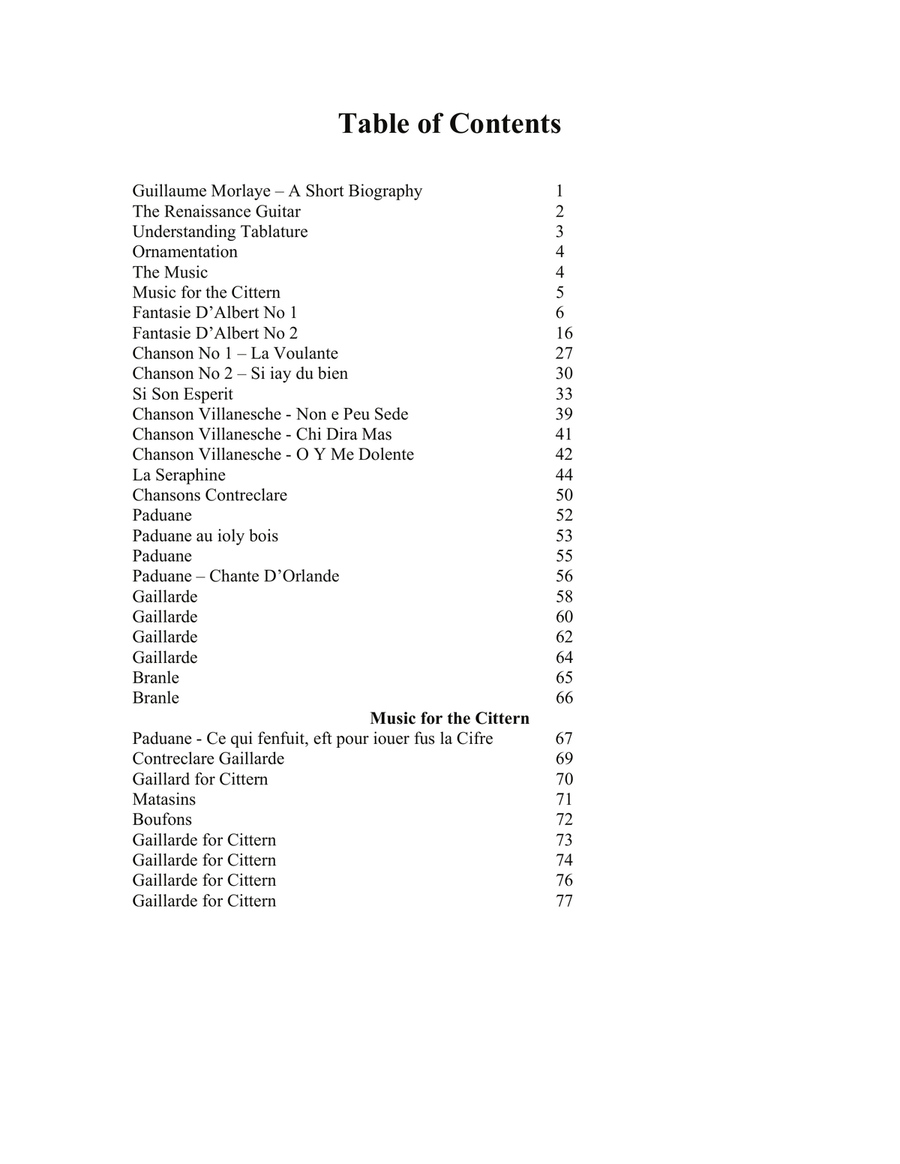 Guillaume Morlaye Fourth Book of Tablature For Low G Ukulele Ukulele scores gallery preview page 2