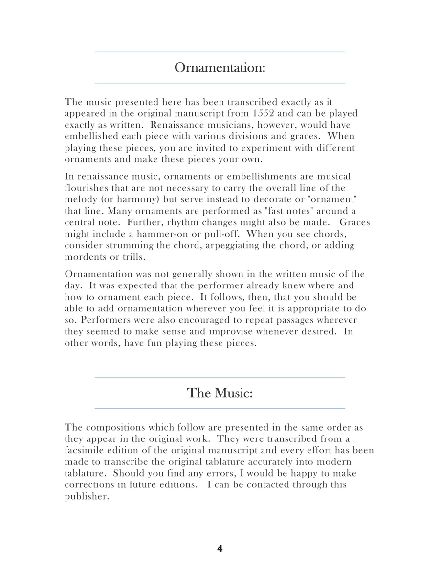 Guillaume Morlaye Fourth Book of Tablature For Low G Ukulele Ukulele scores gallery preview page 6