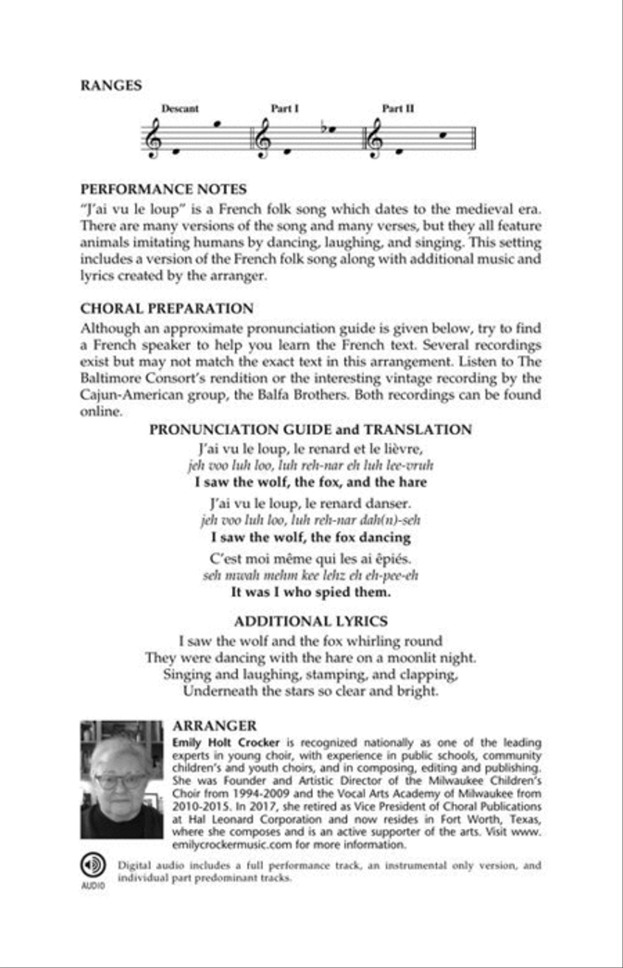 J'ai vu le loup (I Saw the Wolf) 2-Part scores gallery preview page 3