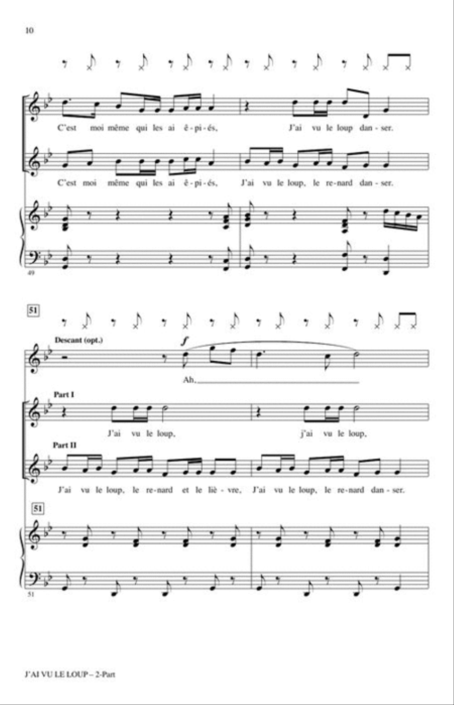 J'ai vu le loup (I Saw the Wolf) 2-Part scores gallery preview page 6