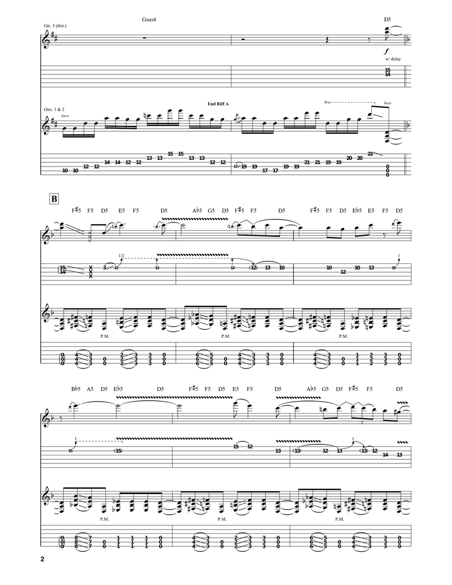 Avalancha Avalancha Guitar Tablature scores gallery preview page 2