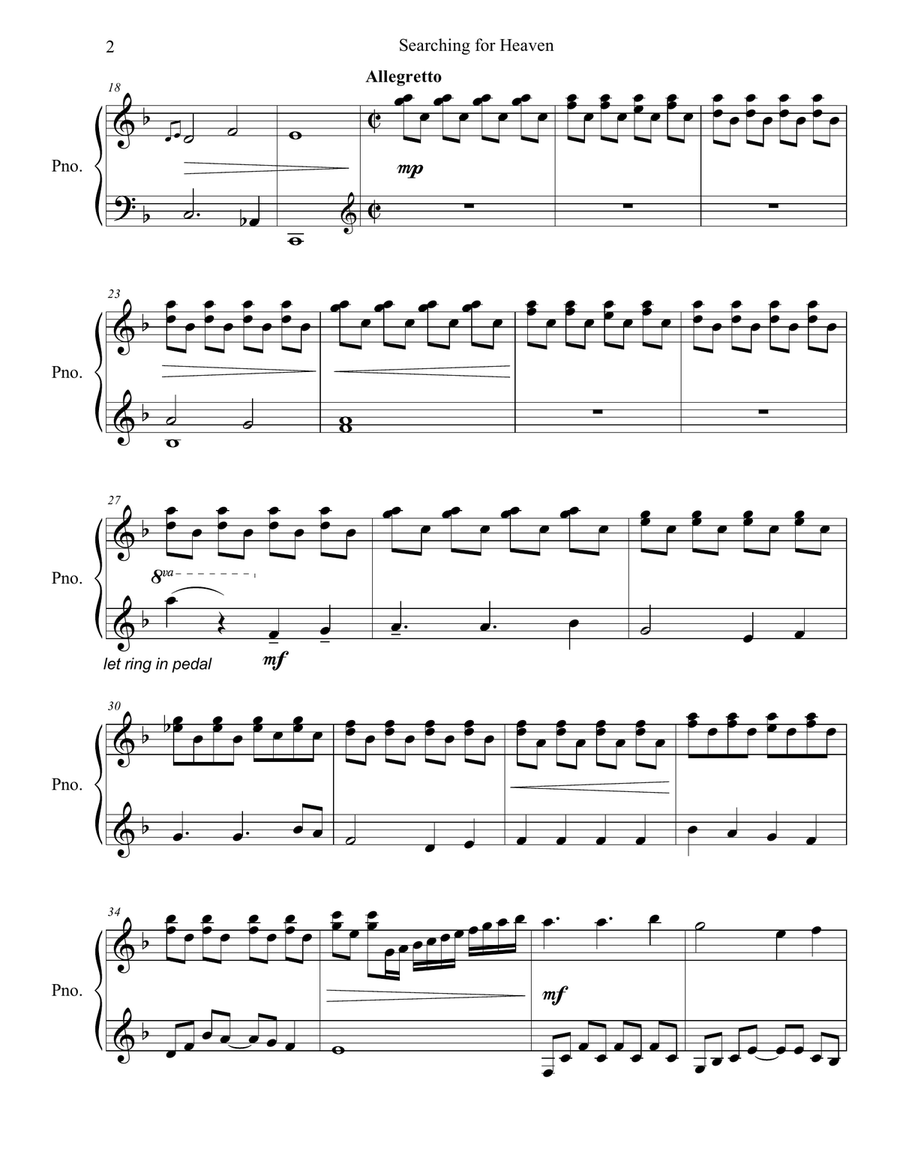Searching for Heaven Searching for Heaven Piano Solo scores gallery preview page 2