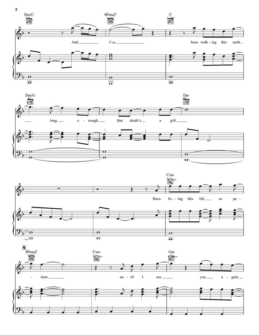 Nothing Is Lost (You Give Me Strength) (from Avatar: The Way Of Water) Piano, Vocal, Guitar scores gallery preview page 2
