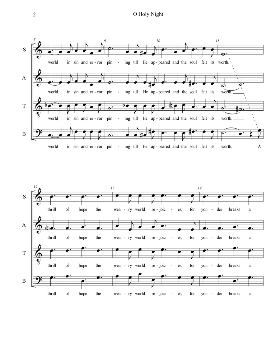 O Holy Night 4-Part scores gallery preview page 2