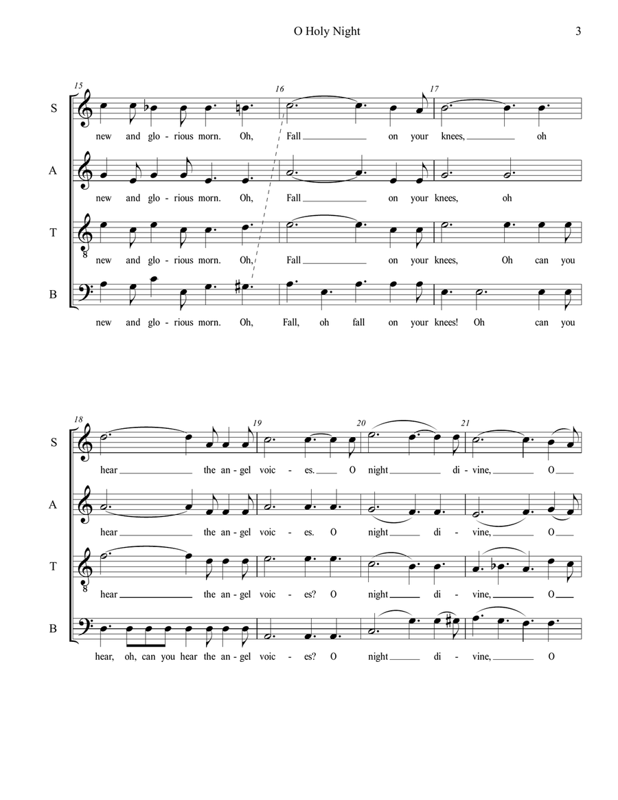 O Holy Night 4-Part scores gallery preview page 3