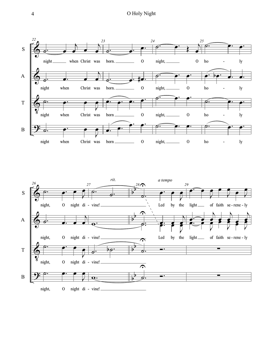 O Holy Night 4-Part scores gallery preview page 4