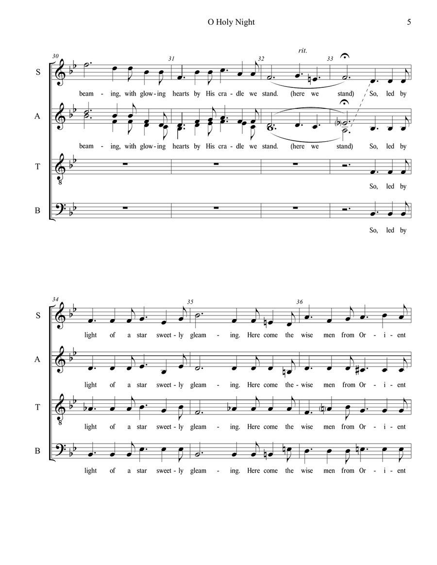 O Holy Night 4-Part scores gallery preview page 5