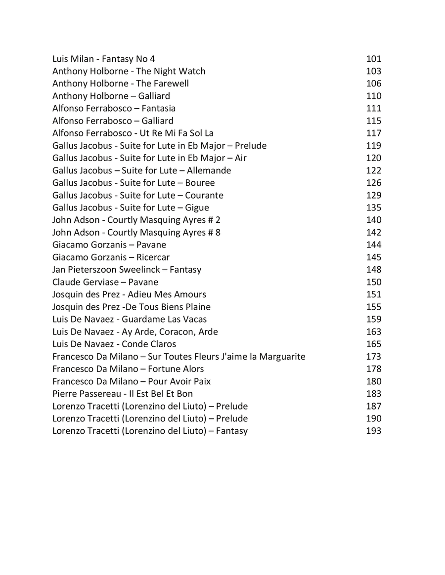 The Renaissance Lute: Compositions For Low G Ukulele and Other Four Course Instruments Lute scores gallery preview page 3