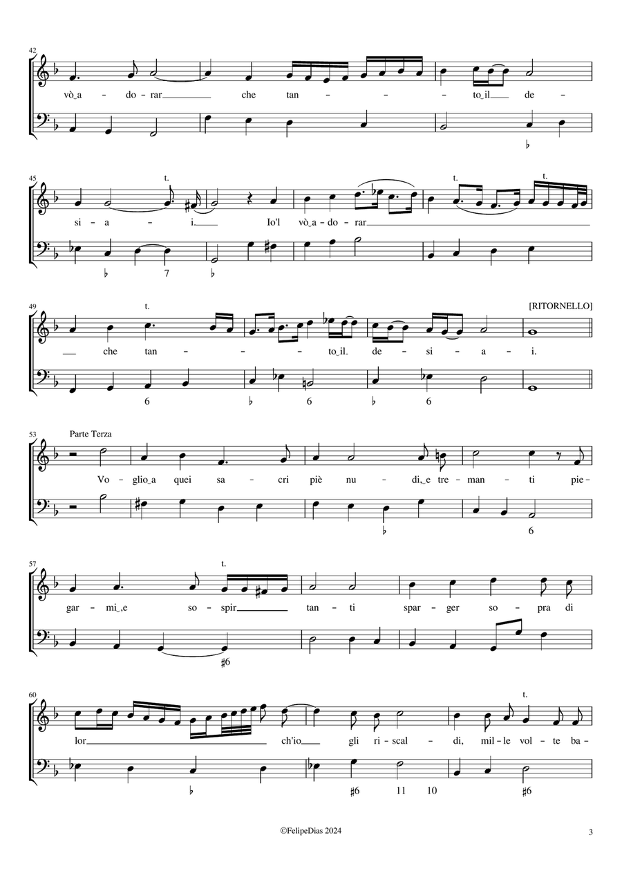 O che nuovo stupor O che nuovo stupor Voice Solo scores gallery preview page 3
