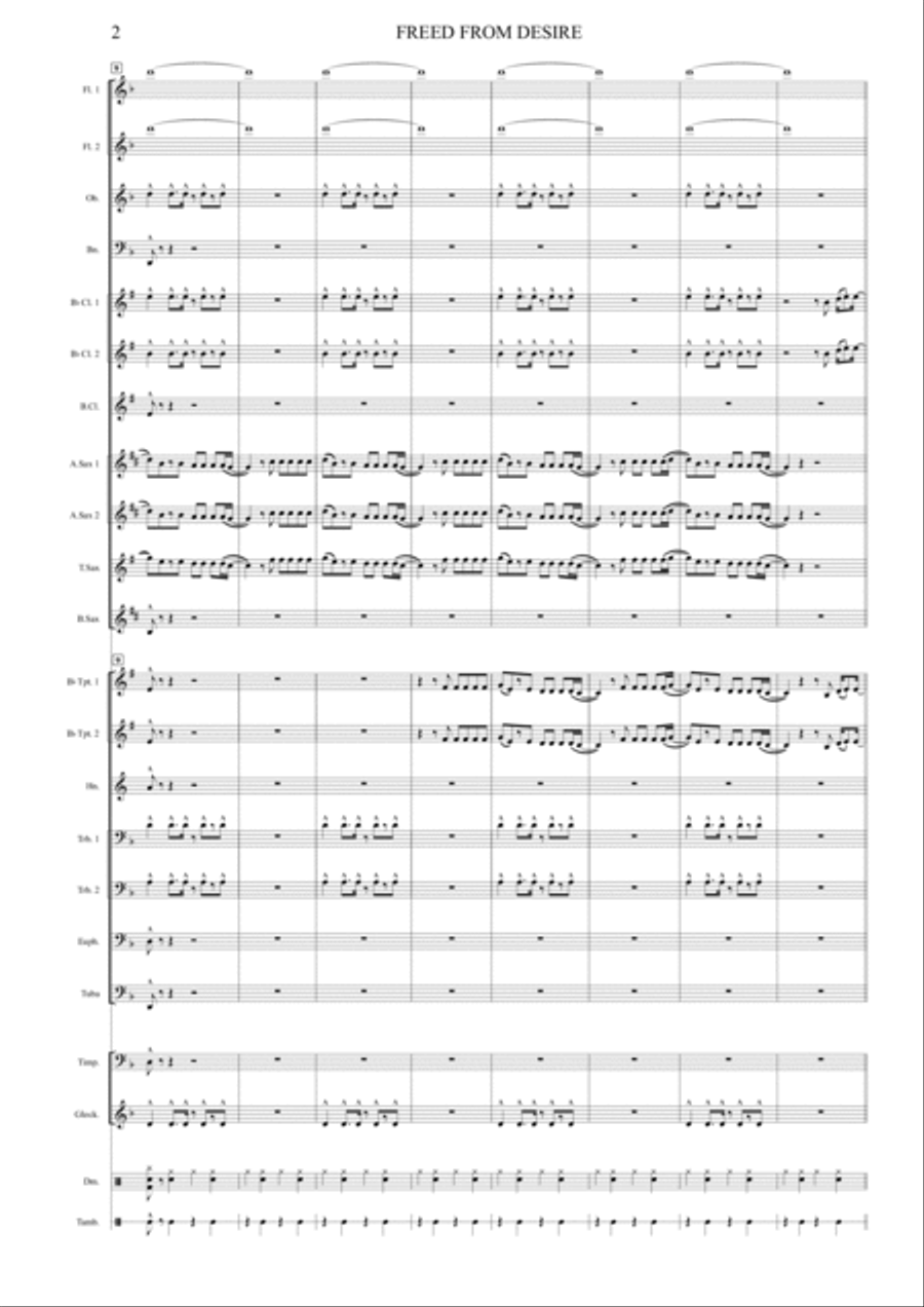 Freed From Desire Concert Band scores gallery preview page 6